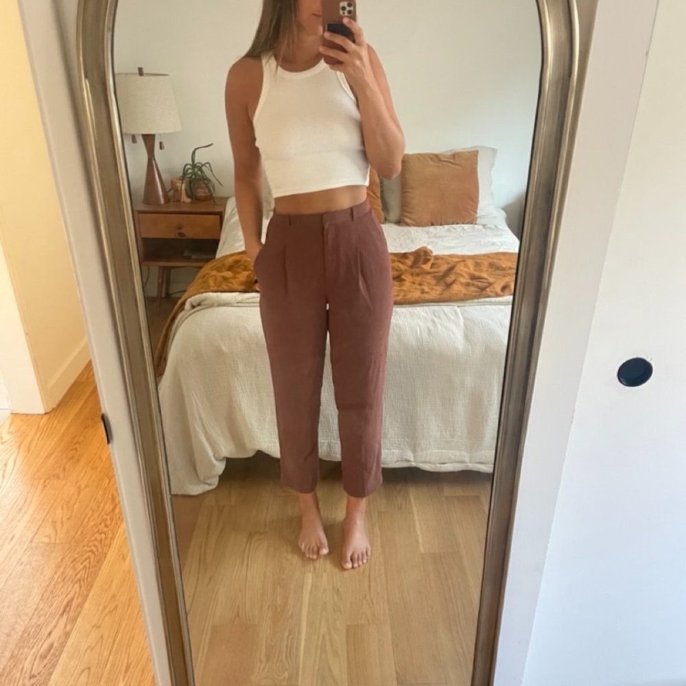 Aritzia Wilfred Pleated Tapered Ankle Length Trousers Size 4